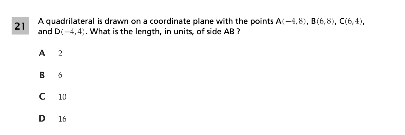 Original screenshot of question 21