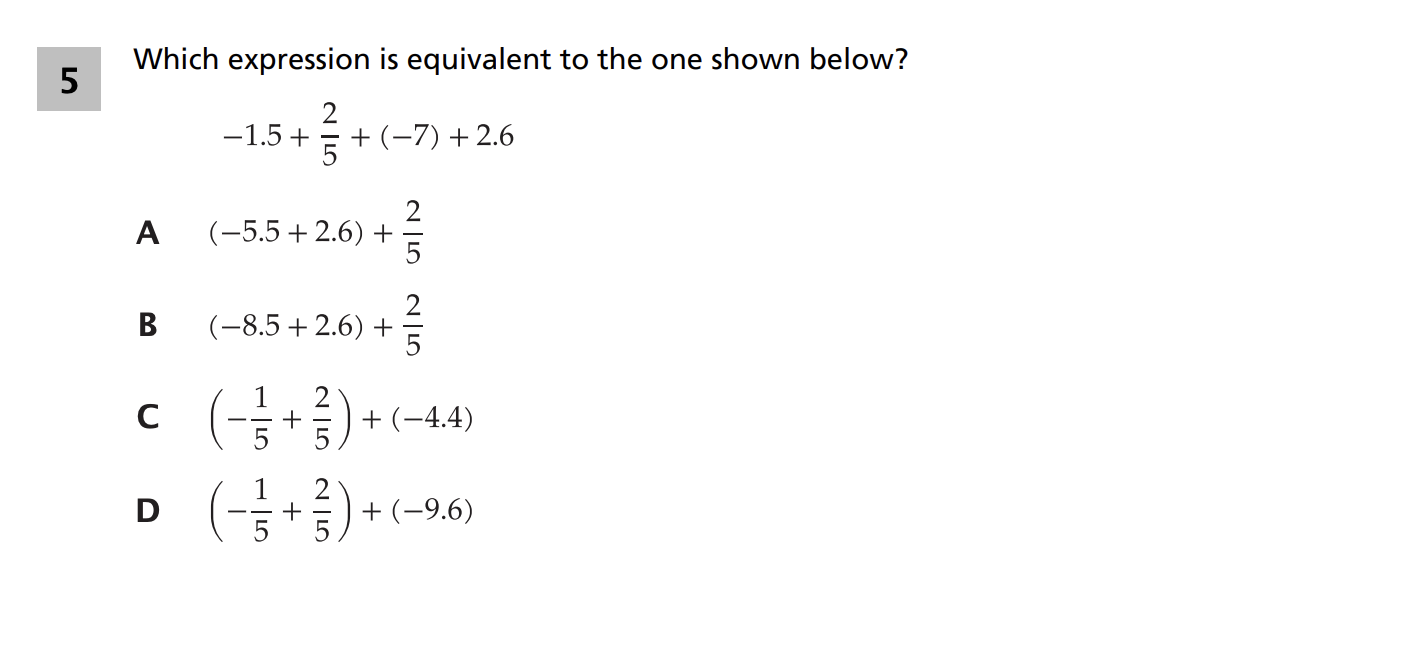 Original screenshot of question 5