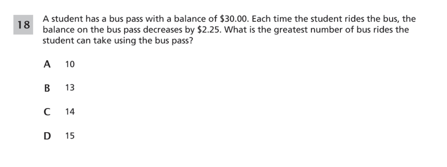 Original screenshot of question 18