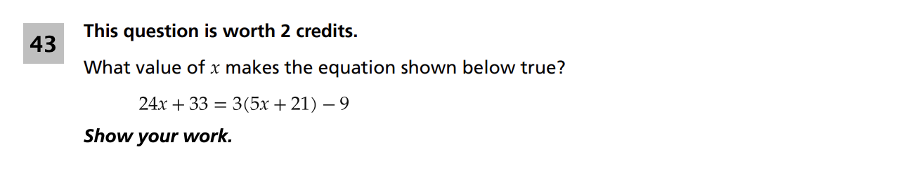 Original screenshot of question 43