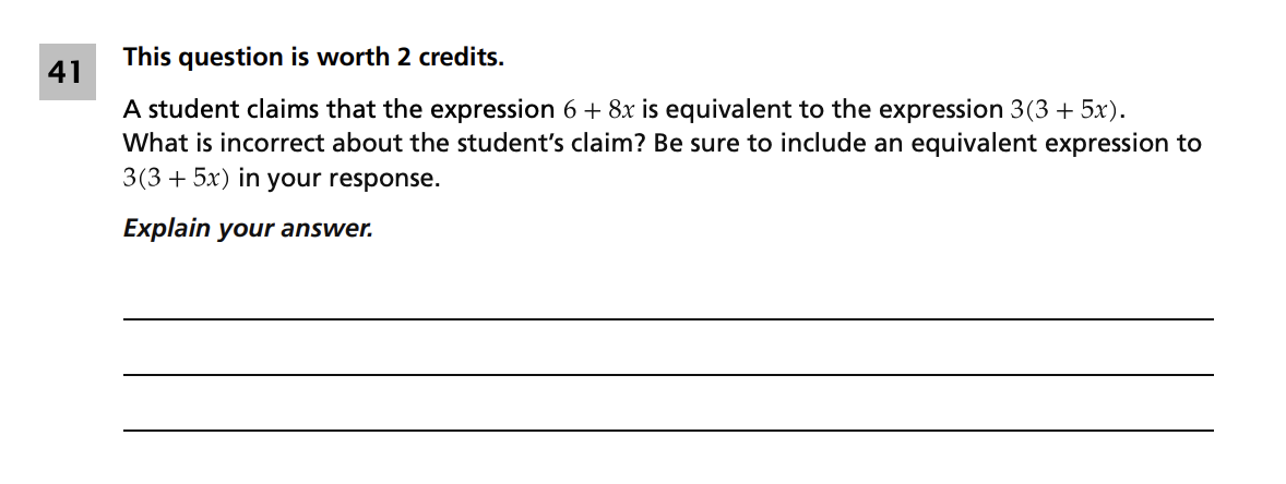 Original screenshot of question 41