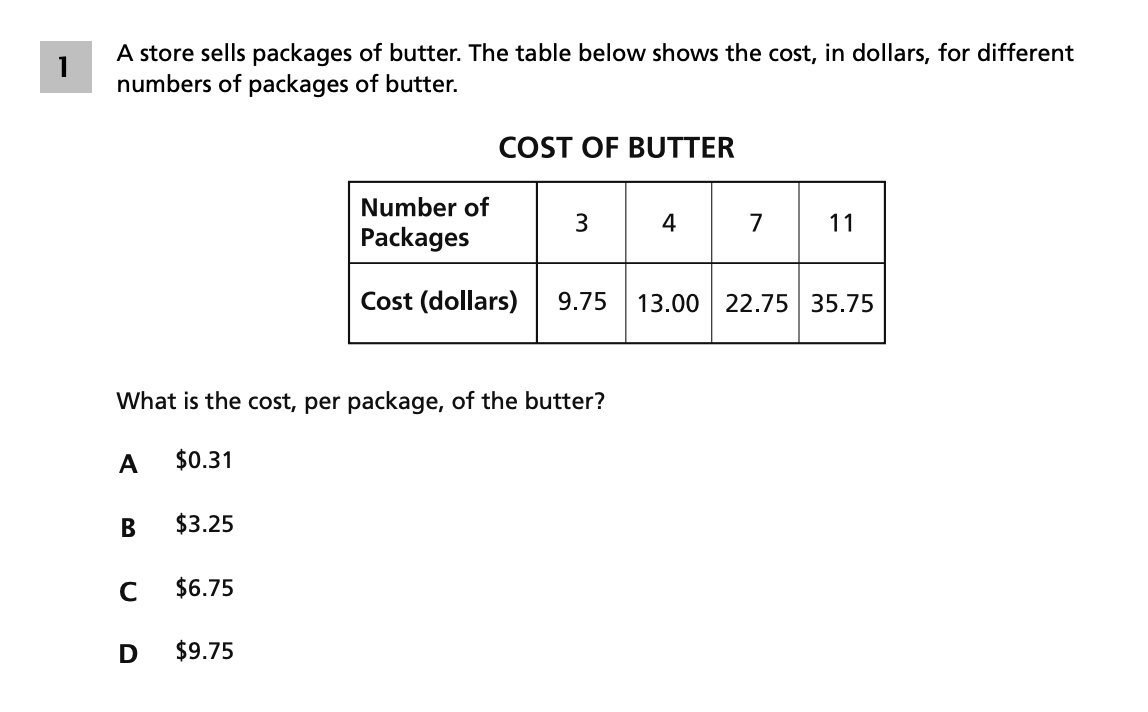 Original screenshot of question 1