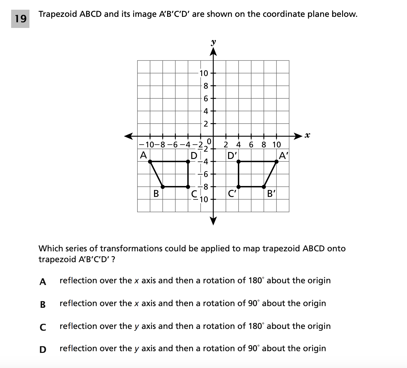 Original screenshot of question 19