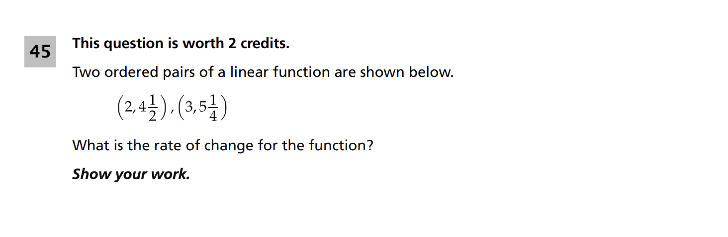 Original screenshot of question 45