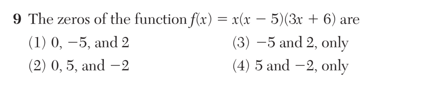 Original screenshot of question 9