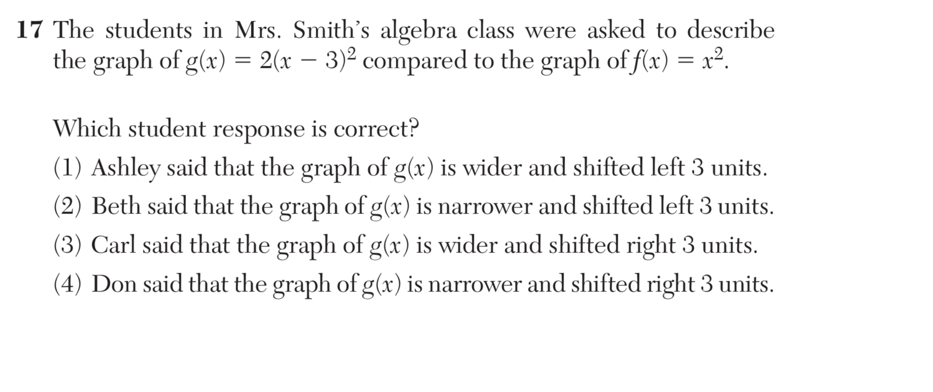Original screenshot of question 17