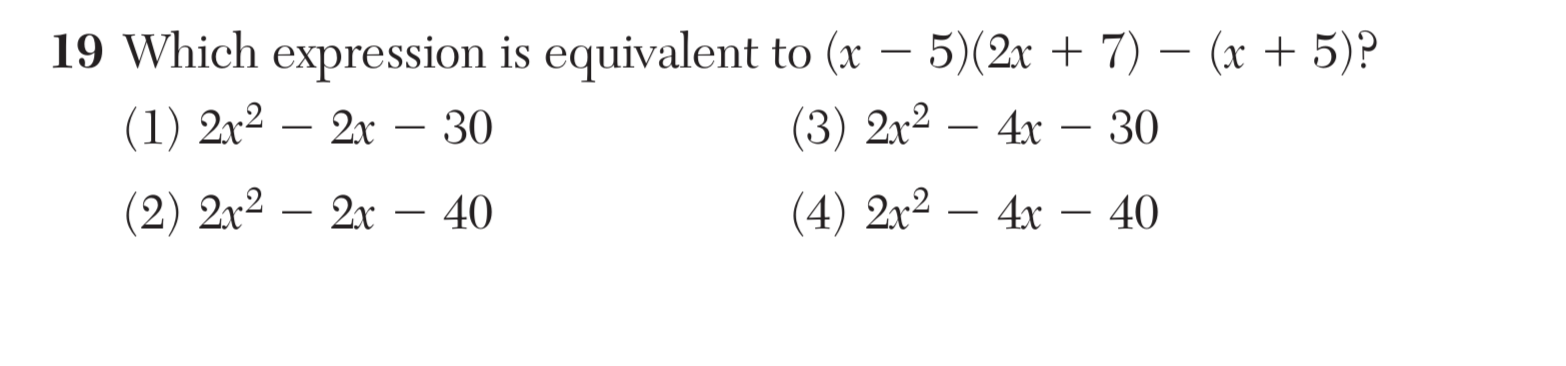 Original screenshot of question 19