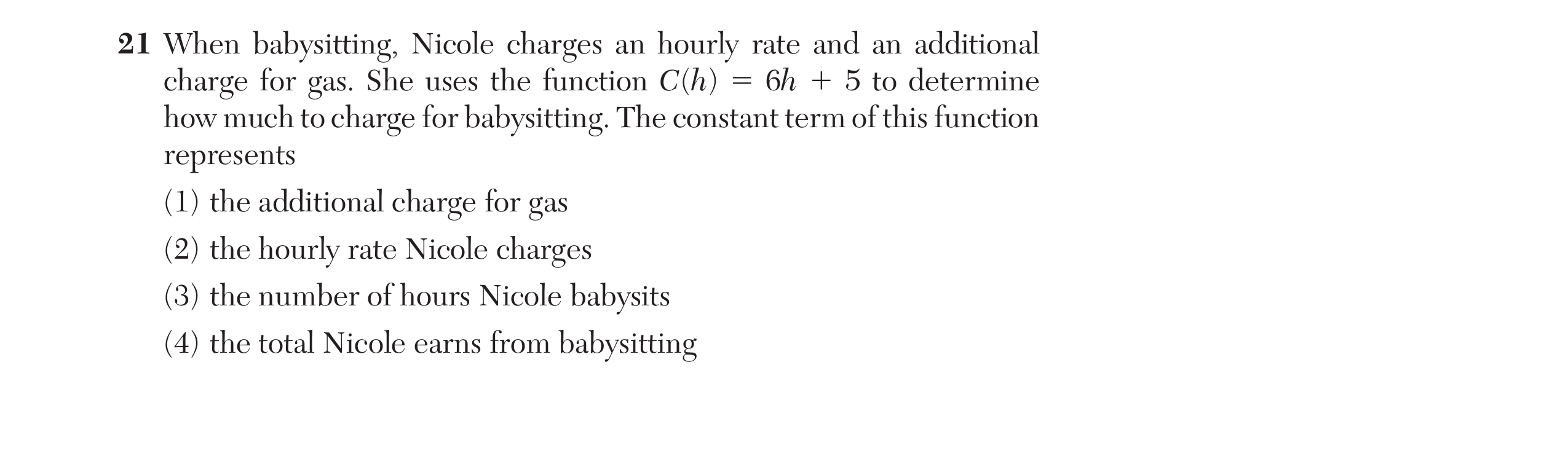 Regents June 2024 Question 21