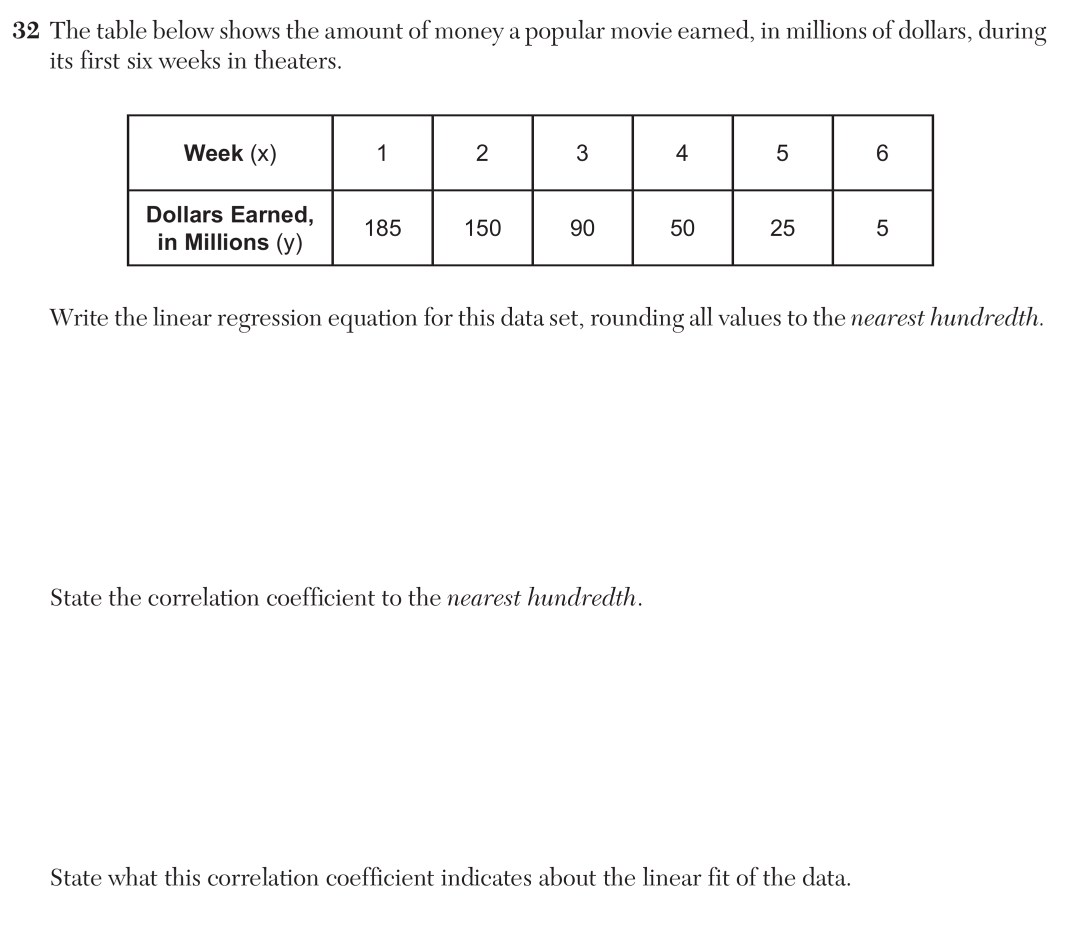 Regents June 2024 Question 32