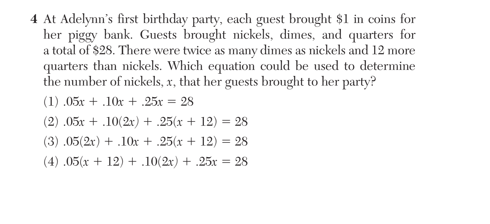 Regents August 2024 Question 4