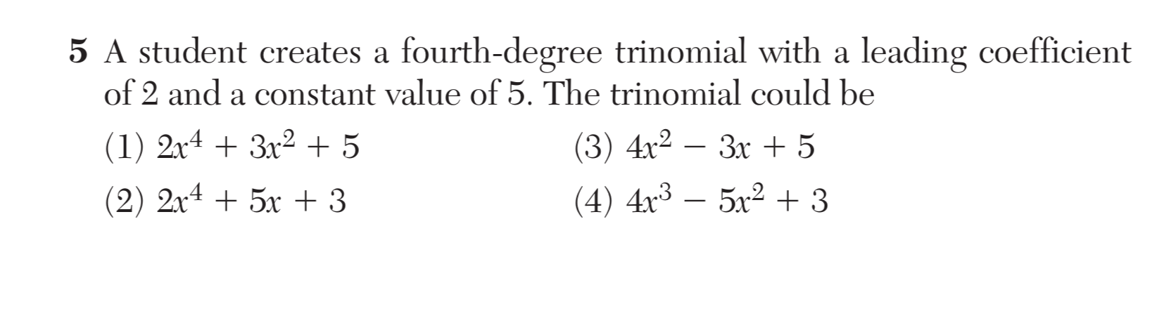 Regents August 2024 Question 5