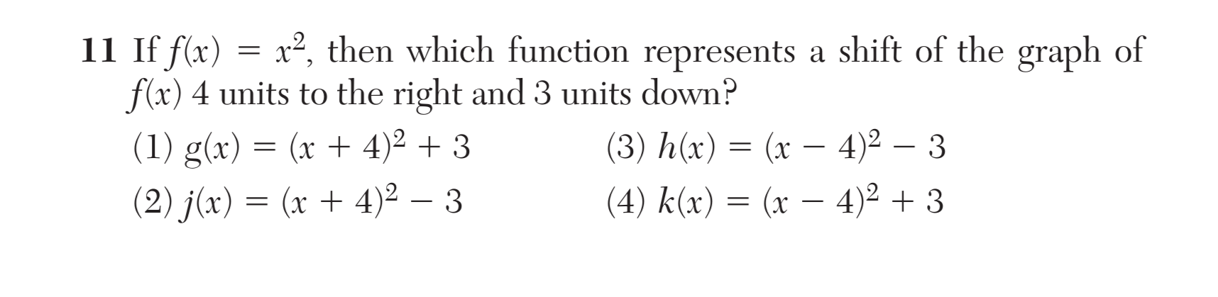 Regents August 2024 Question 11