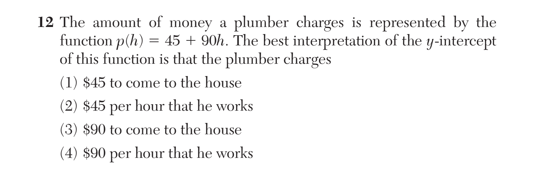 Regents August 2024 Question 12