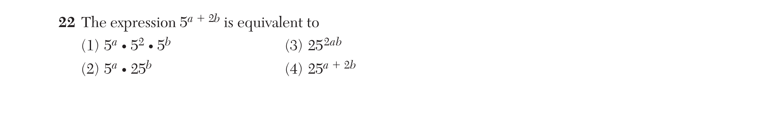 Original screenshot of question 22