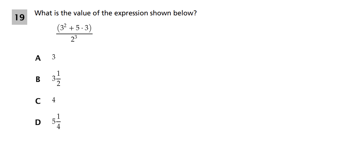 Original screenshot of question 19