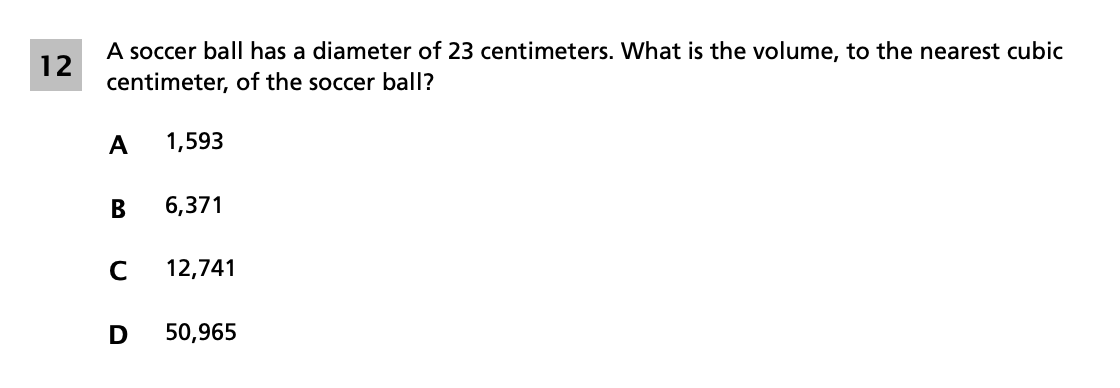 Original screenshot of question 12