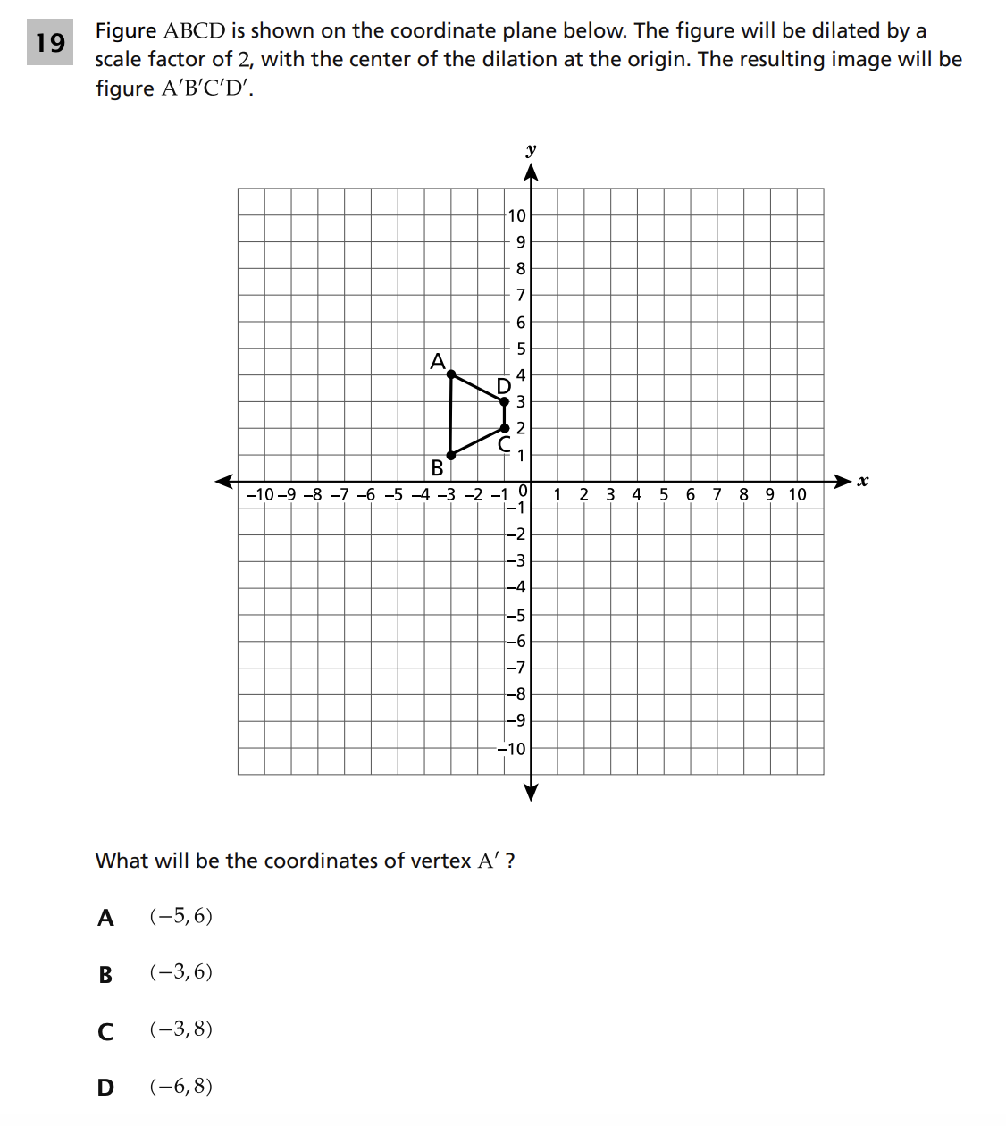 Original screenshot of question 19