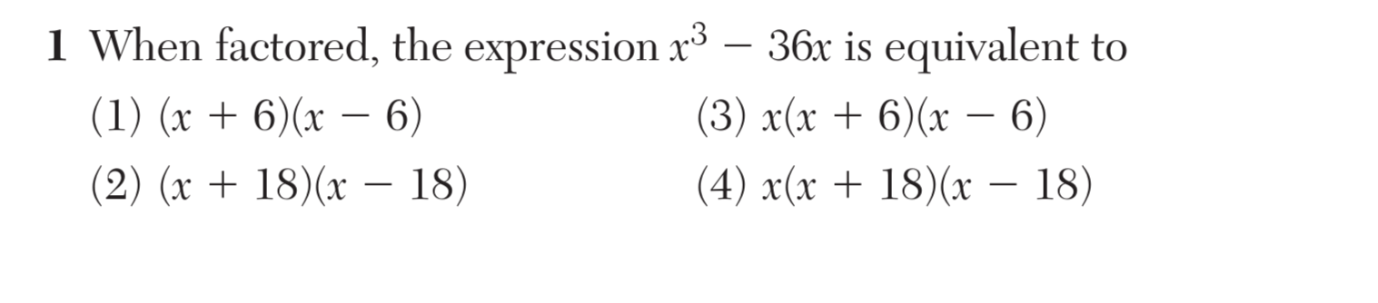 Regents January 2025 Question 1