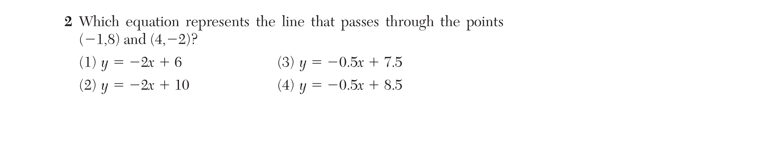 Regents January 2025 Question 2