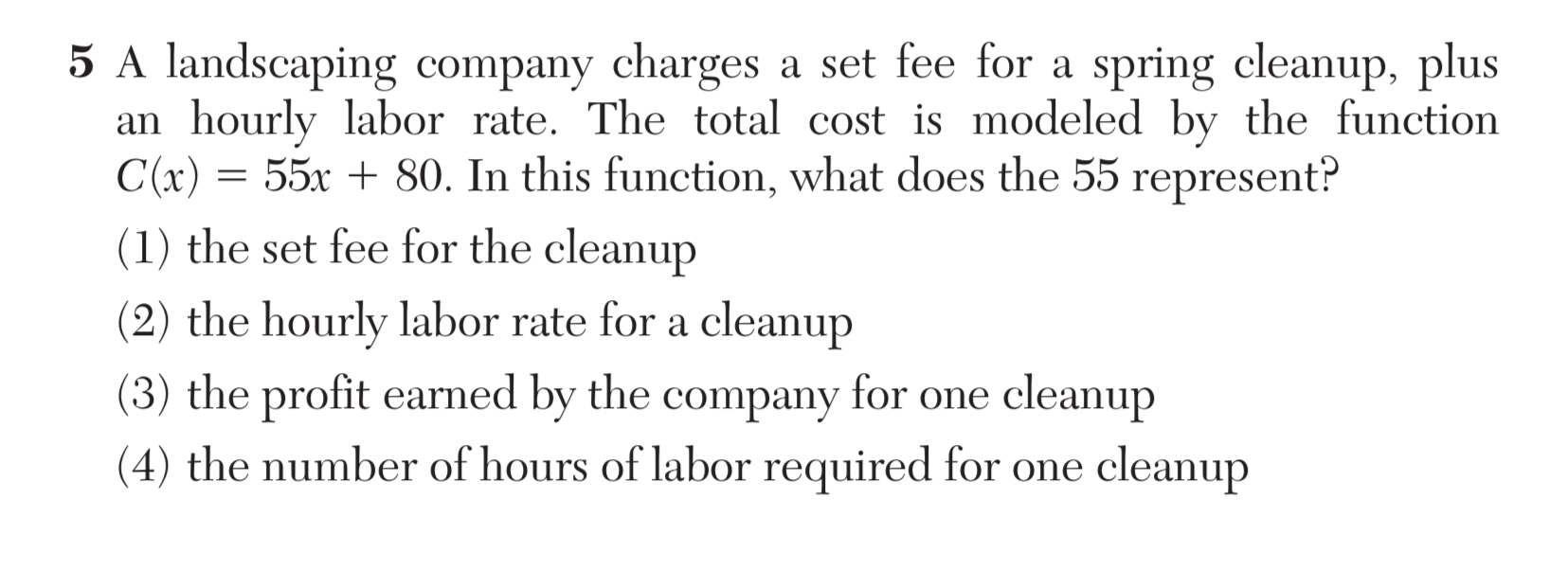 Regents January 2025 Question 5