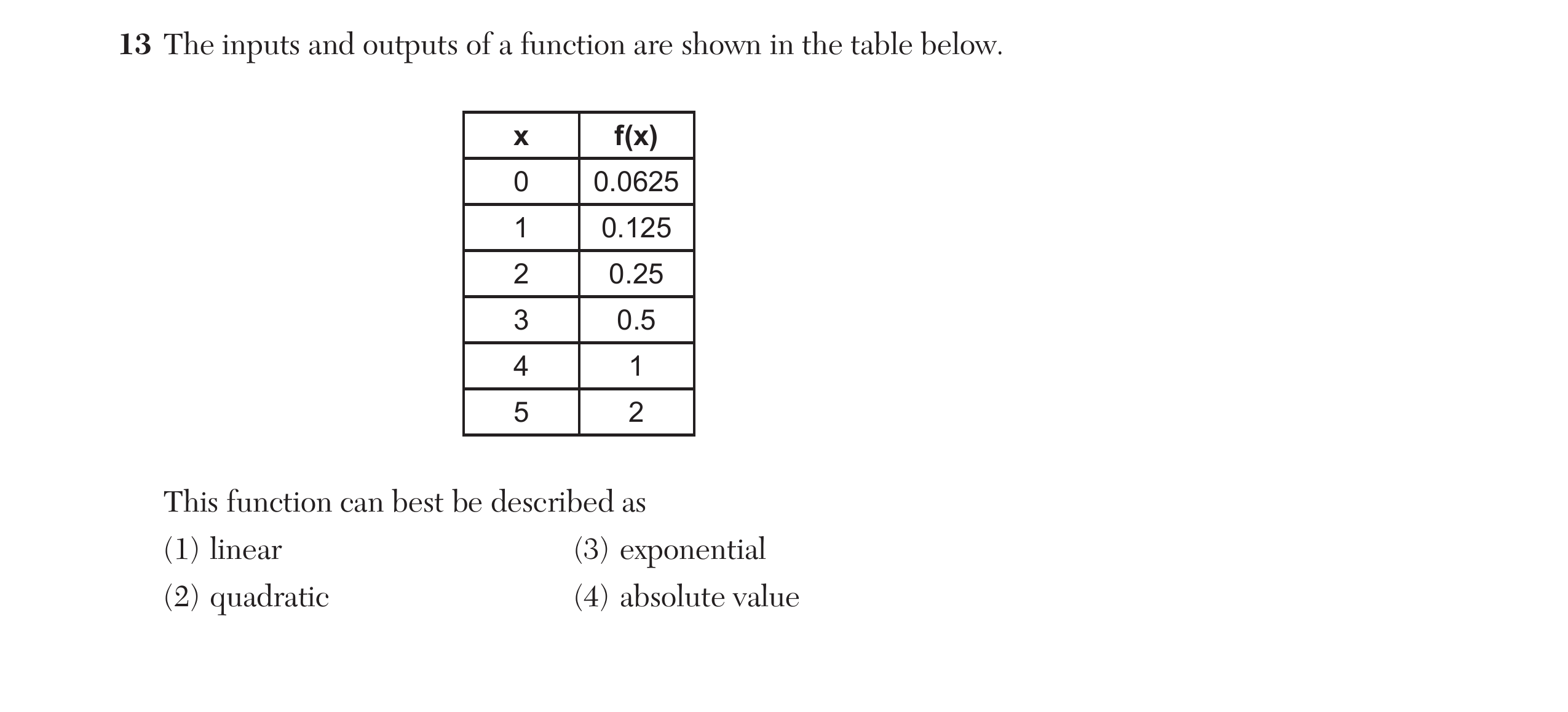 Regents January 2025 Question 13