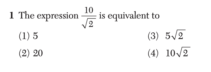 Original screenshot of question 1