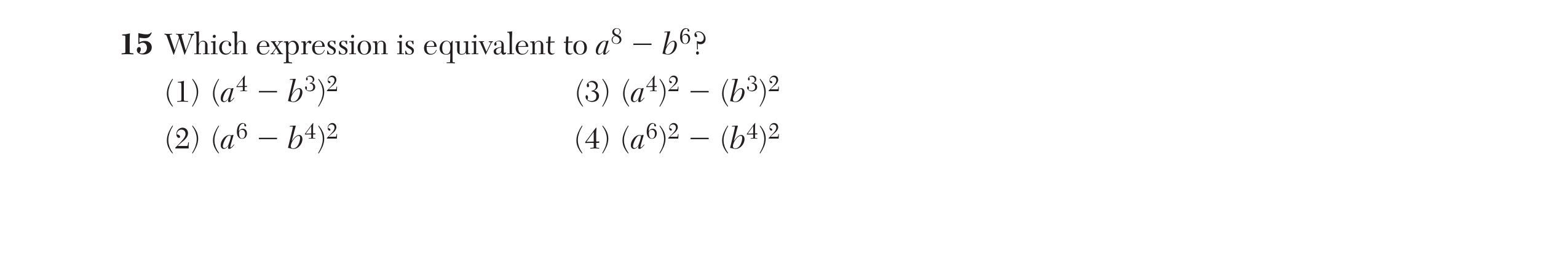 Regents June 2025 Question 15