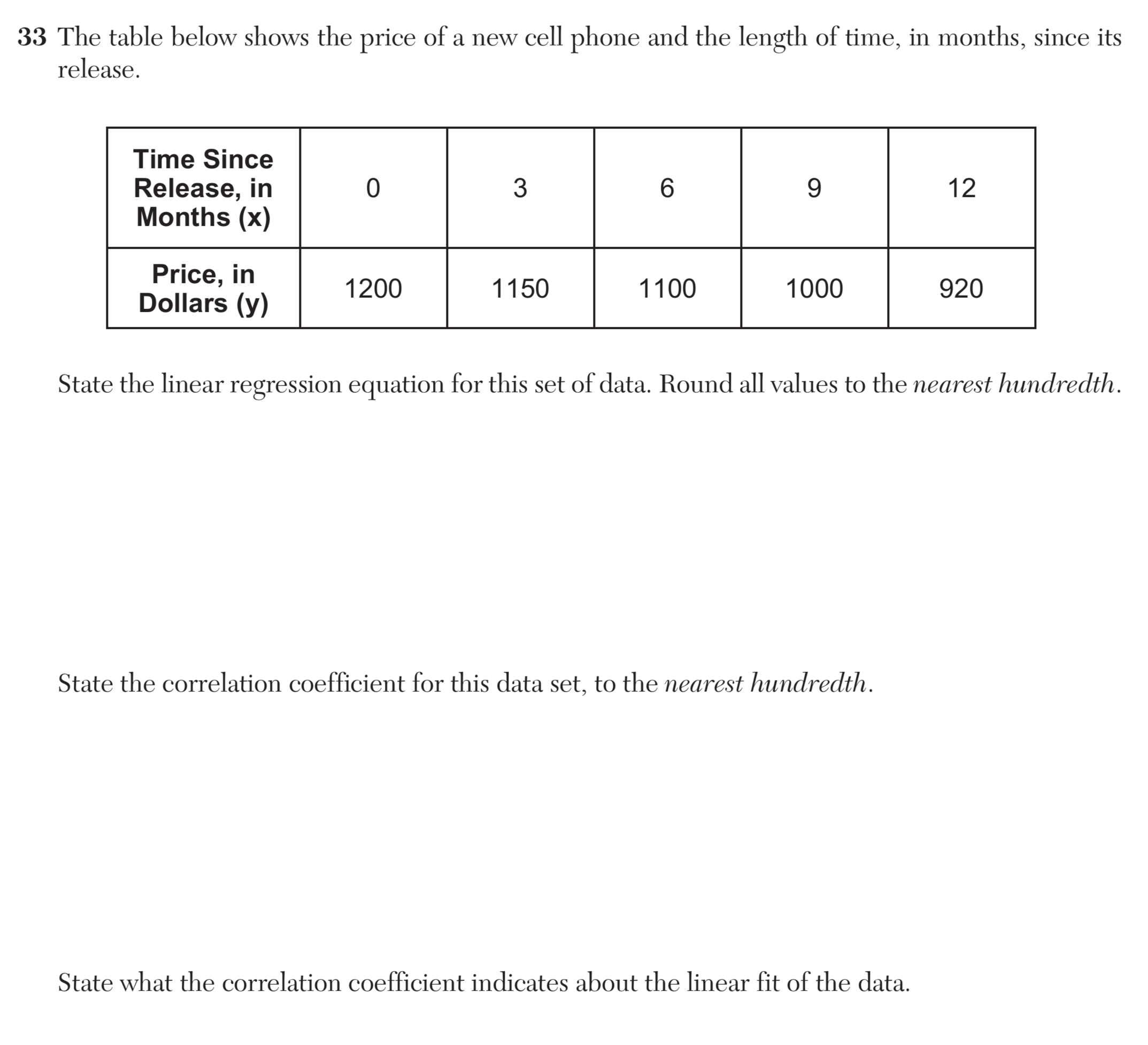 Regents June 2025 Question 33