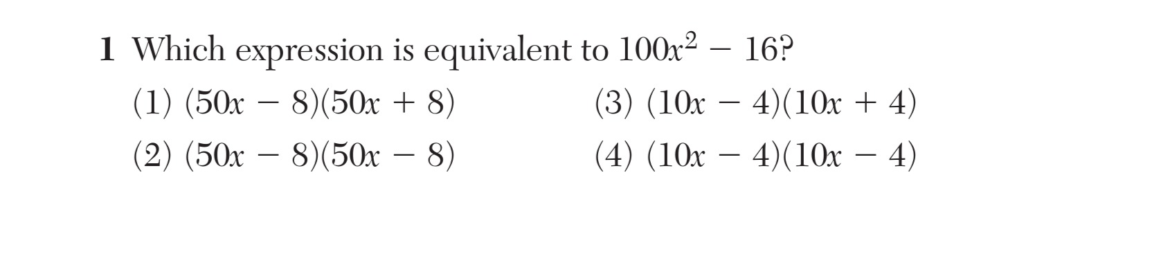 Regents August 2025 Question 1