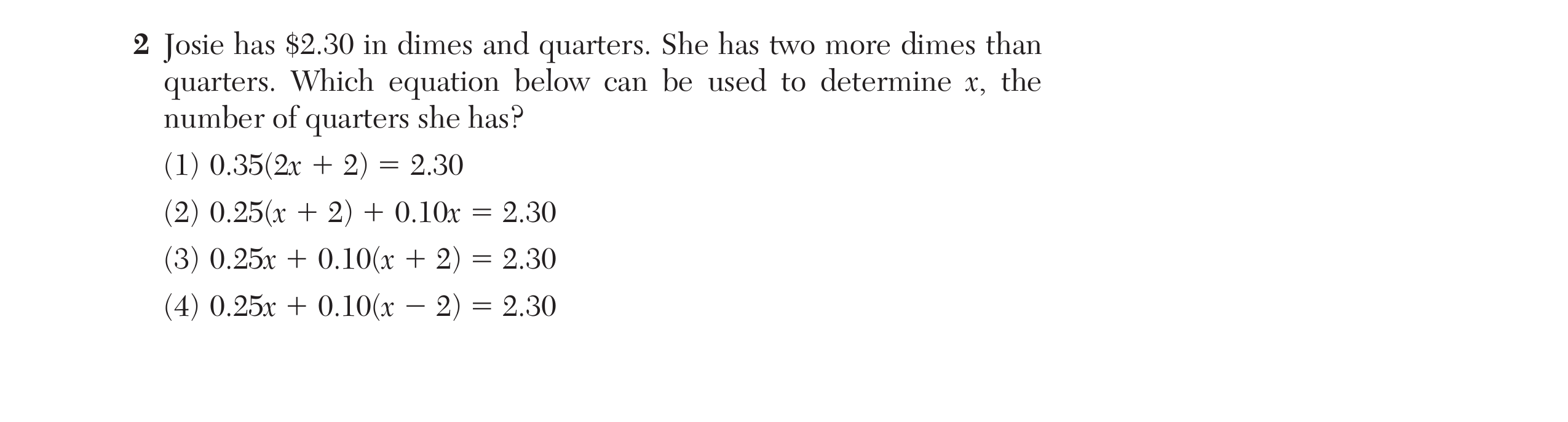 Regents August 2025 Question 2