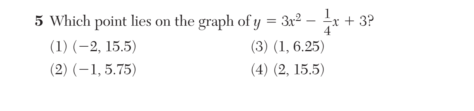 Regents August 2025 Question 5