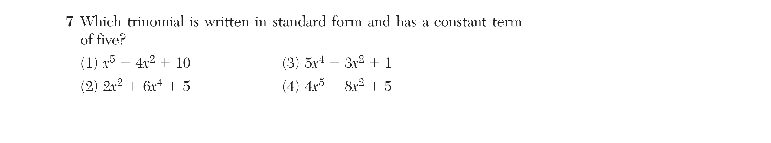 Regents August 2025 Question 7