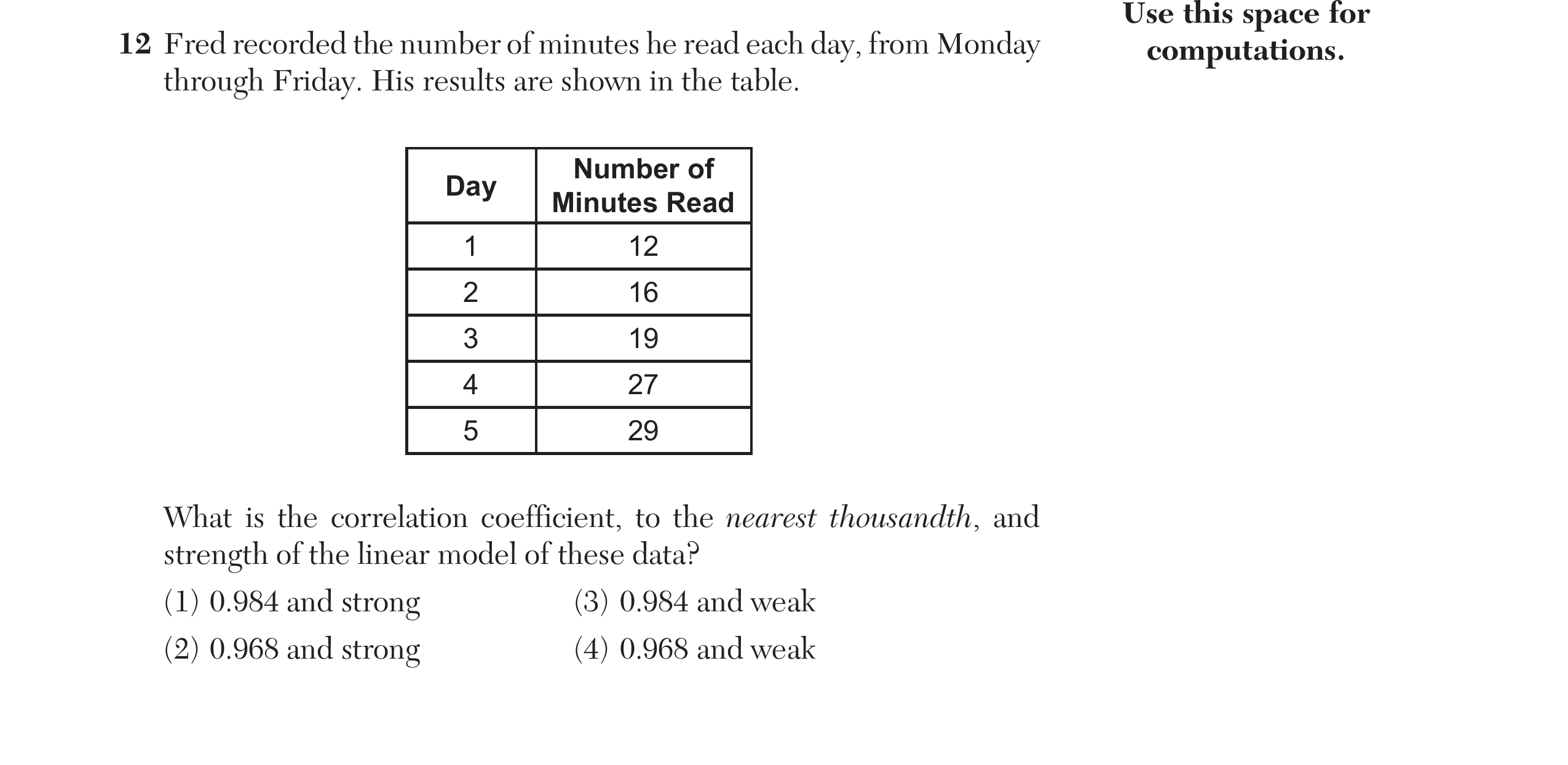 Regents August 2025 Question 12