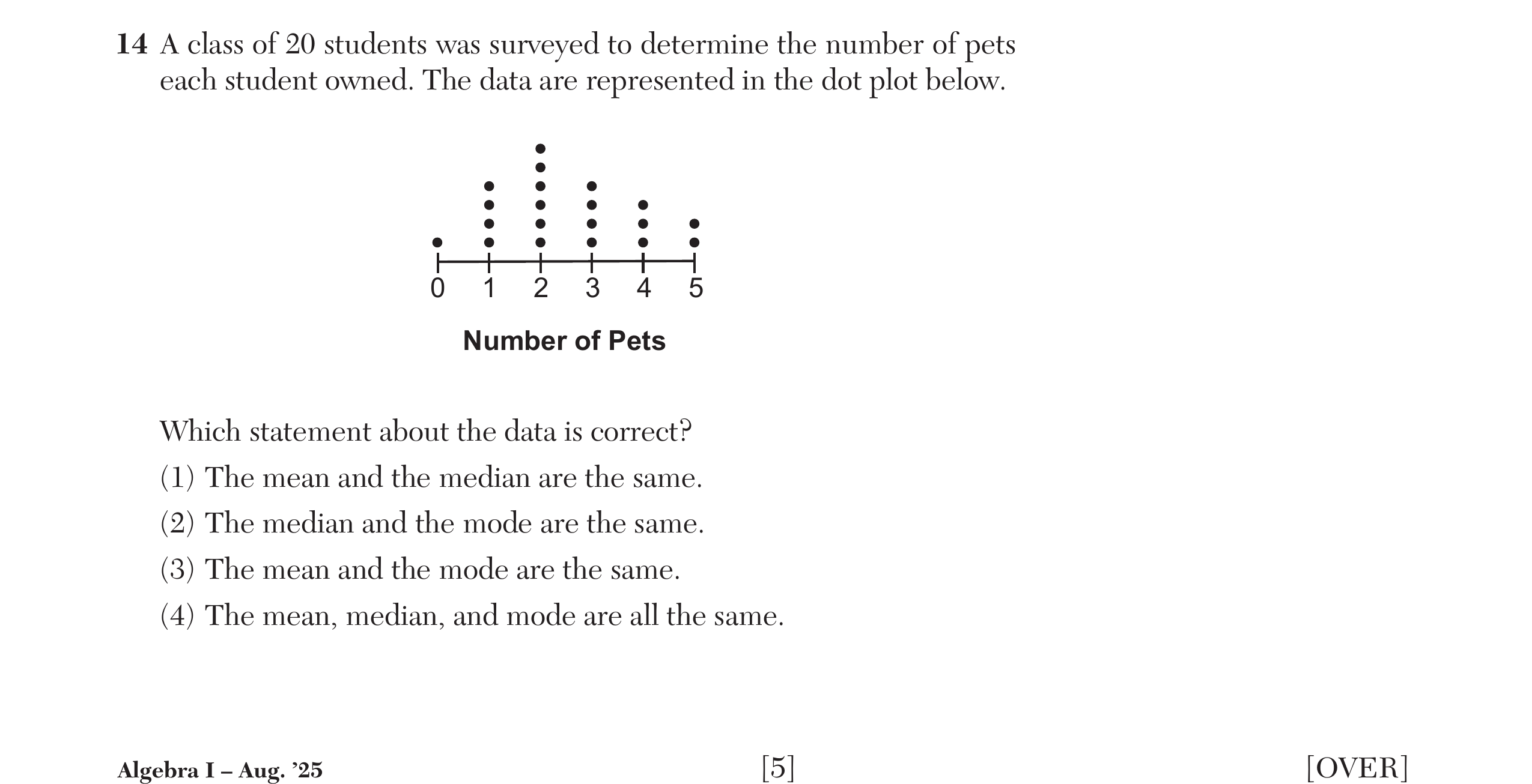Regents August 2025 Question 14