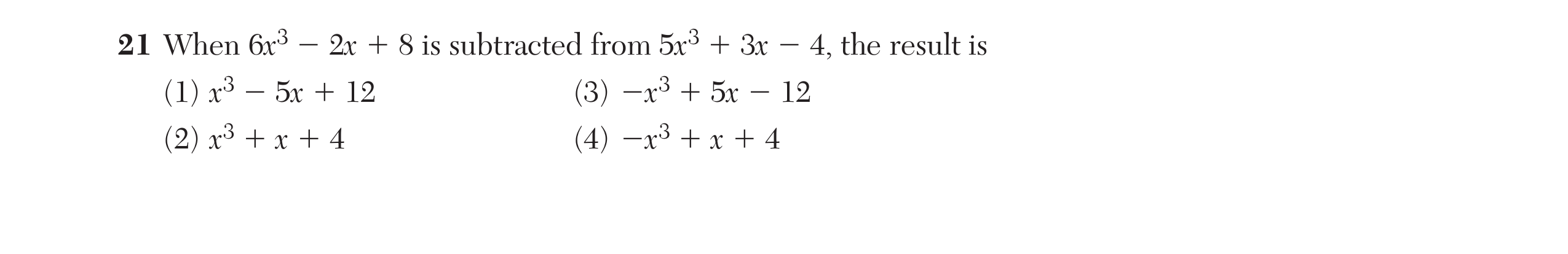 Original screenshot of question 21