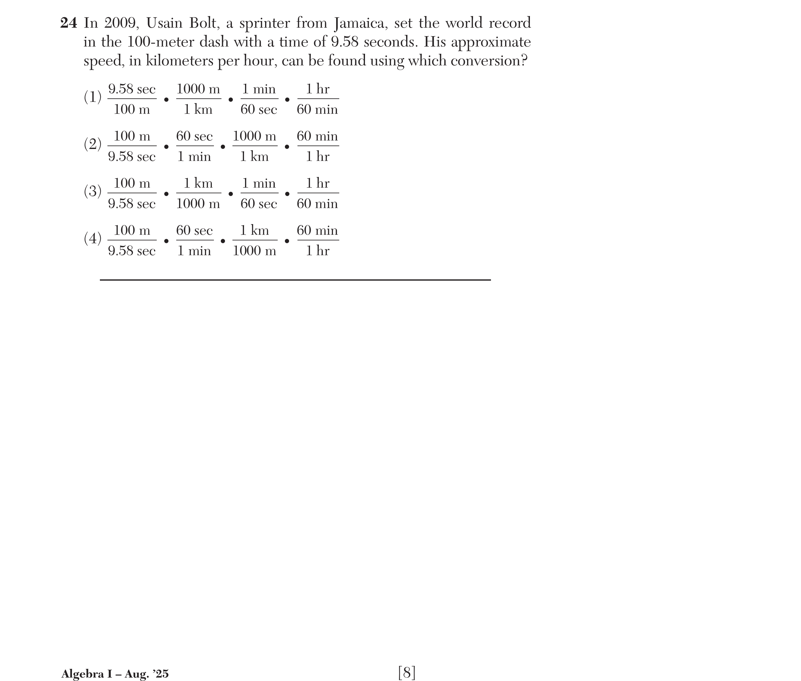 Regents August 2025 Question 24