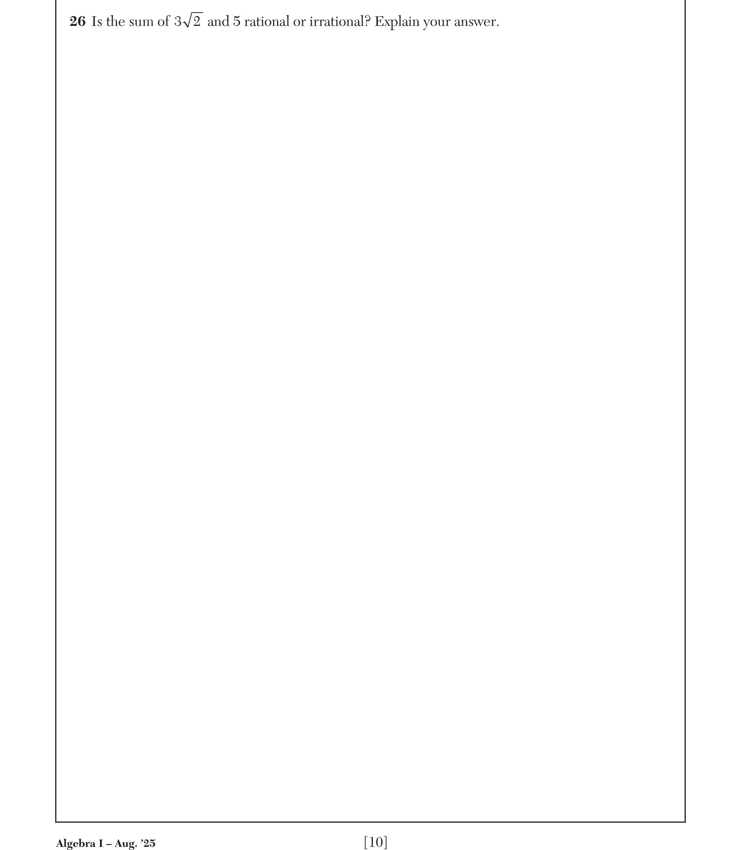 Original screenshot of question 26