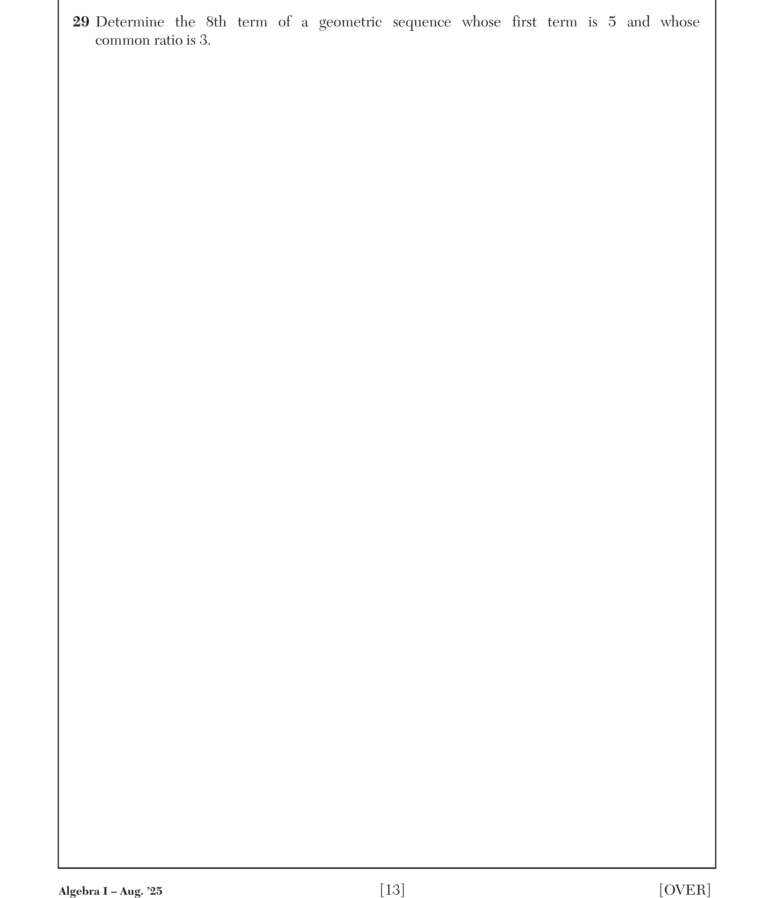 Regents August 2025 Question 29