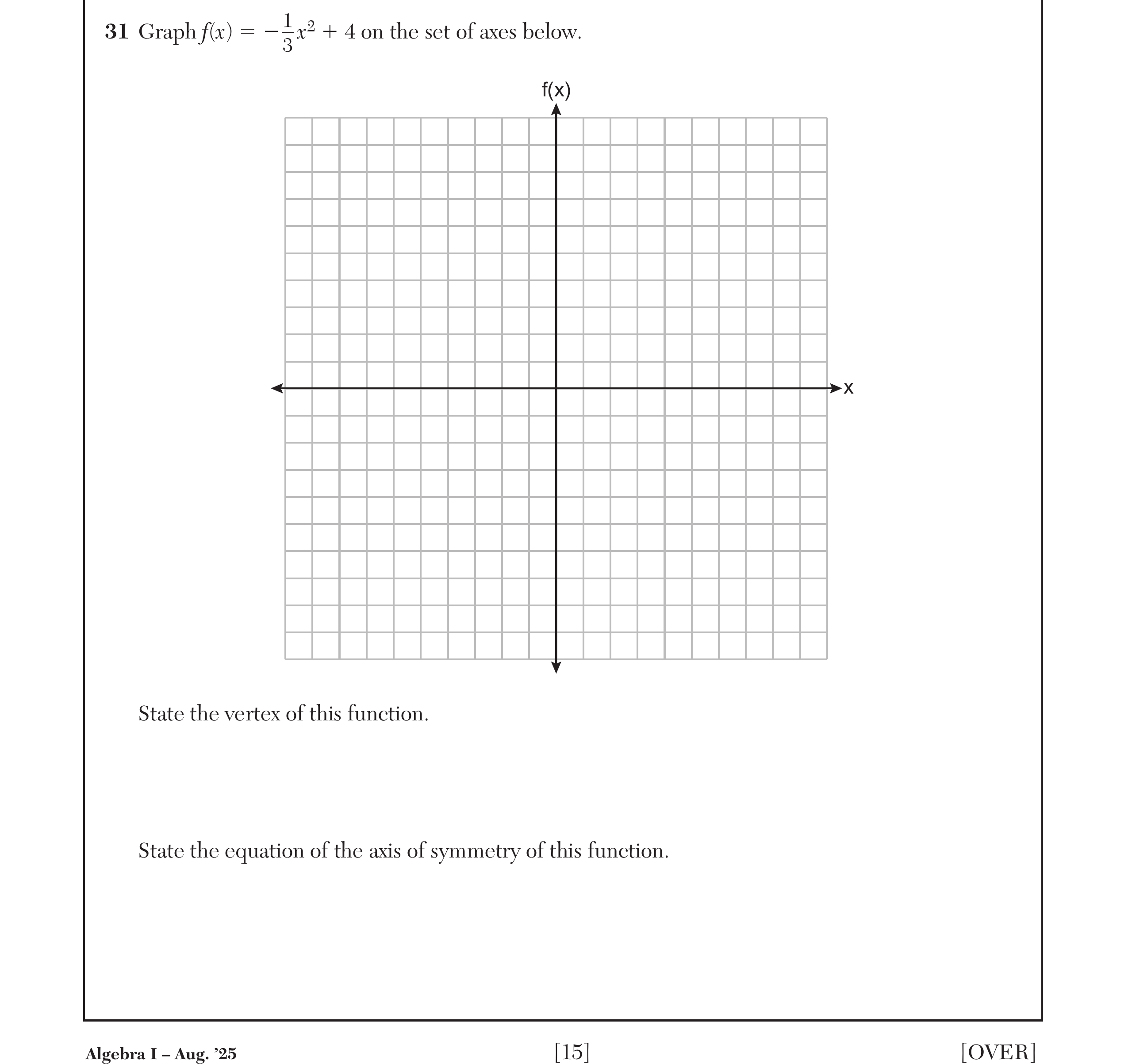 Regents August 2025 Question 31