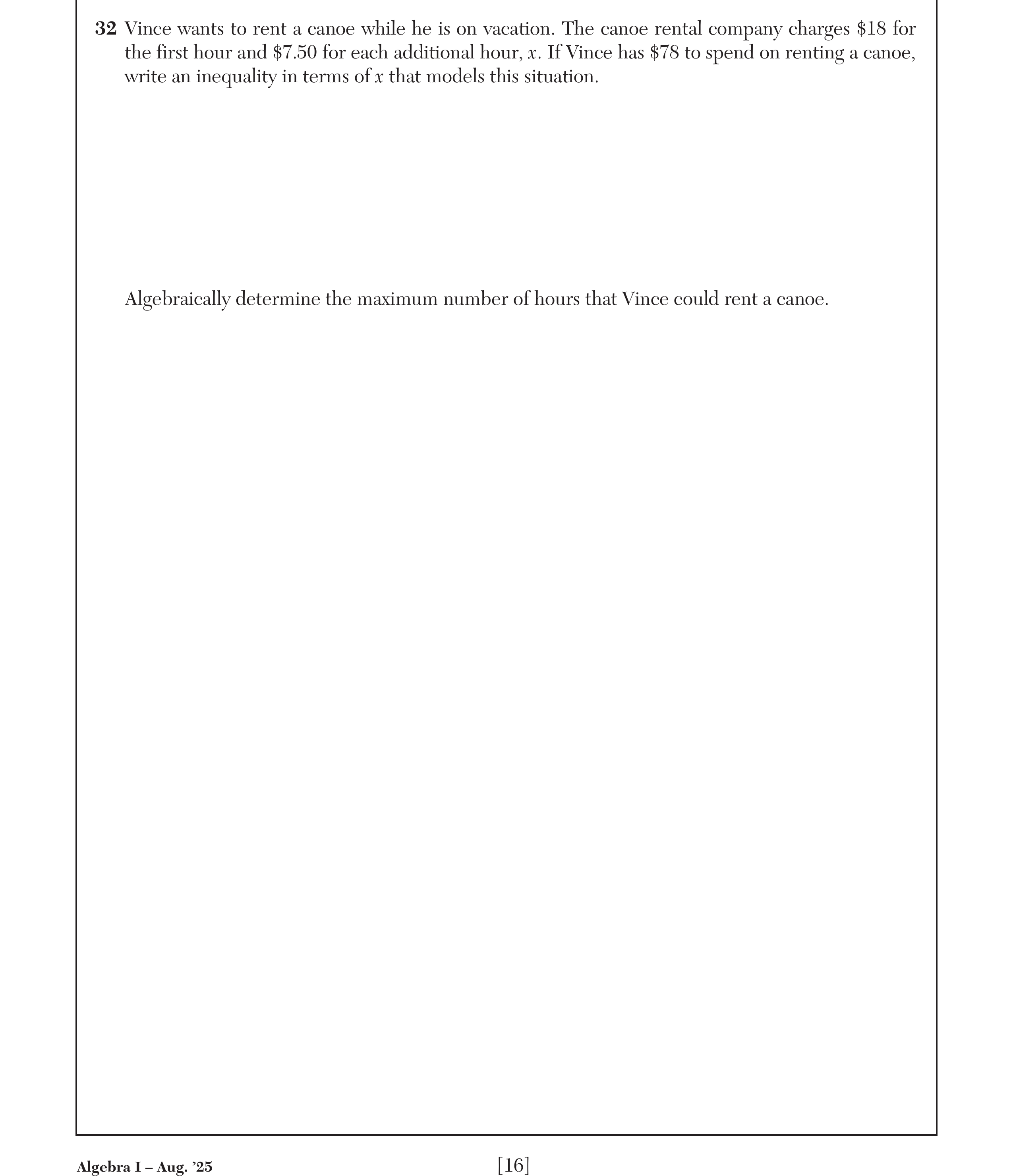 Regents August 2025 Question 32