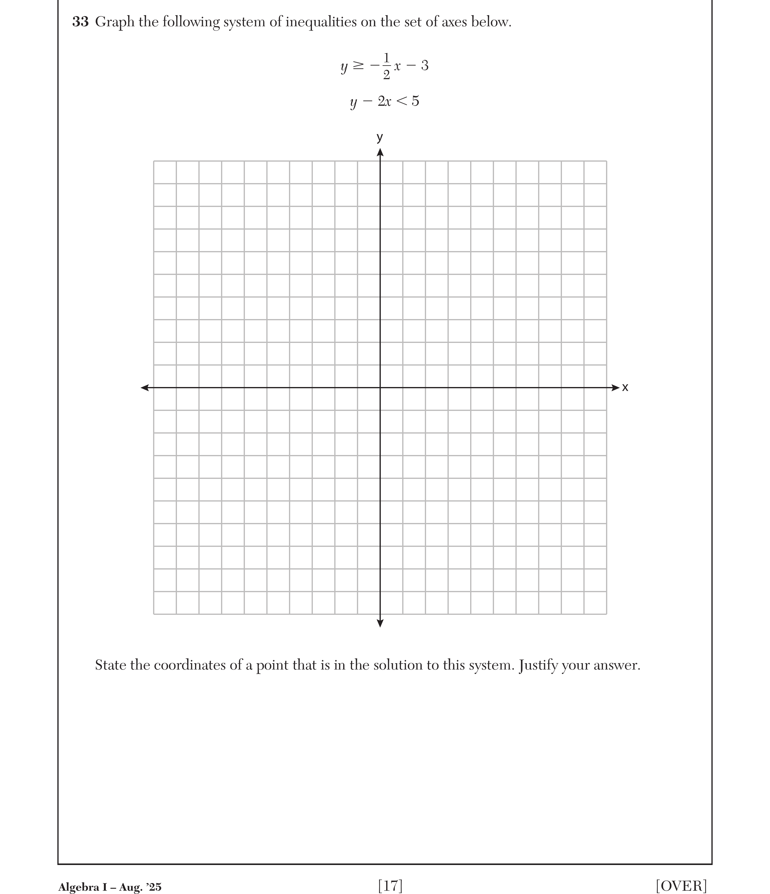 Regents August 2025 Question 33
