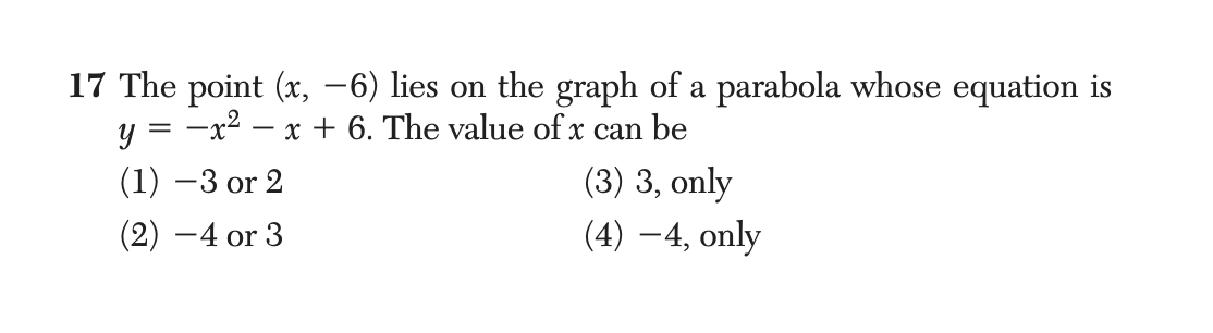 Regents January 2026 Question 17