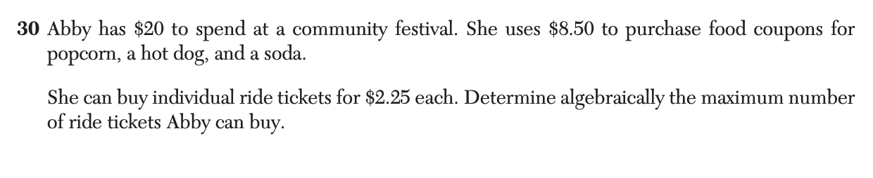 Regents January 2026 Question 30