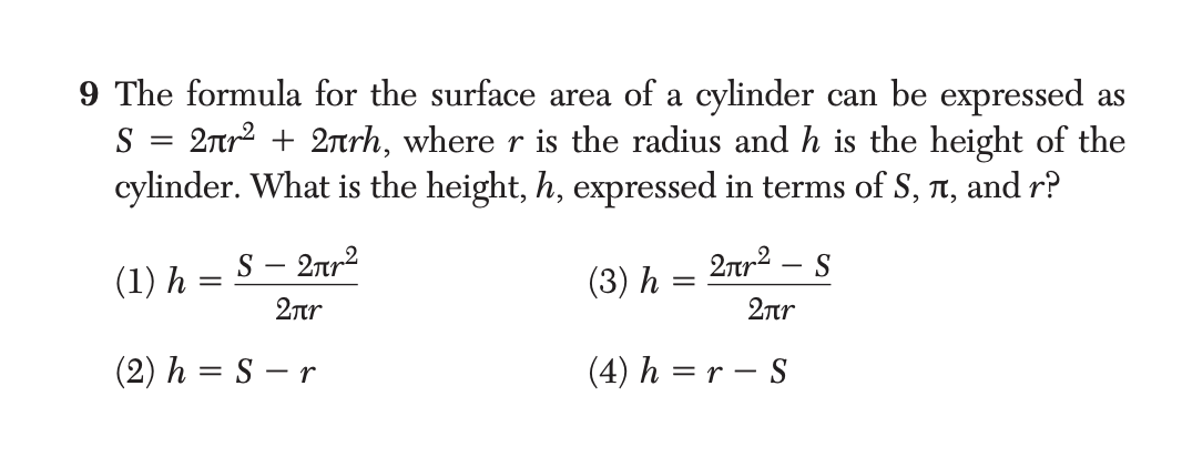 Regents January 2026 Question 9